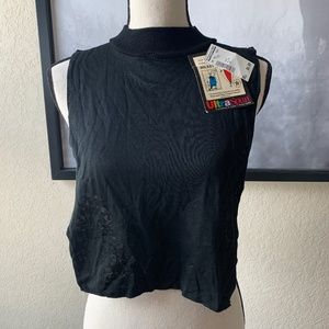 Vintage Jacket Stuffer Dickey  Mock Neck Black